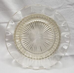 Small Vintage Pressed Glass Ruffled Edge Trinket Bowl